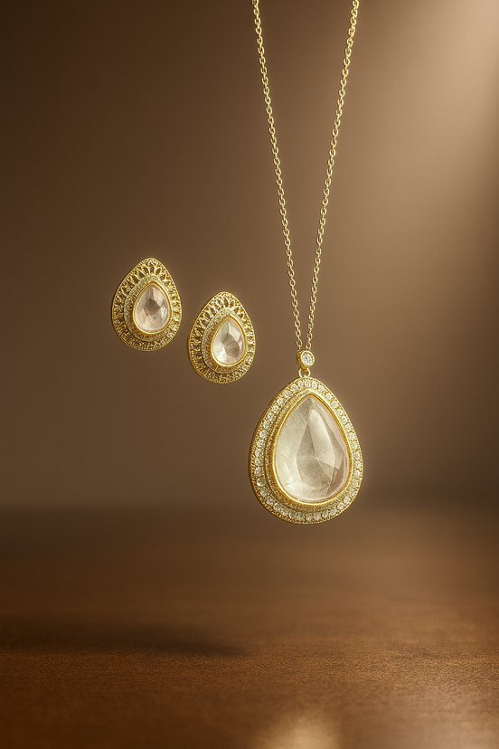 Long Chains with Pendants & Earring