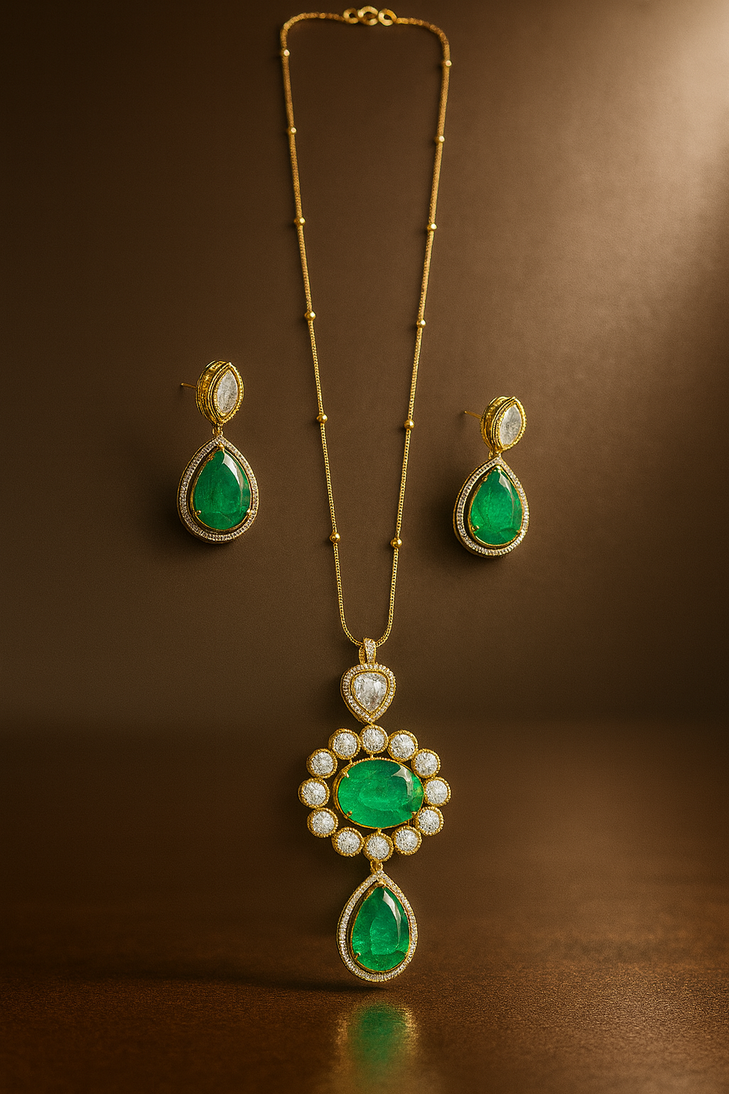 Long Chains with Pendants & Earring
