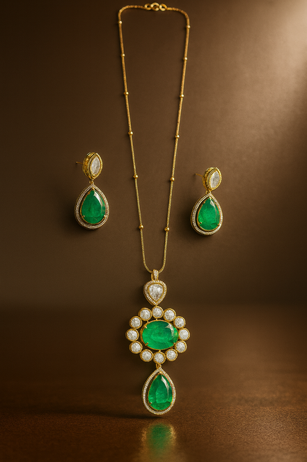 Long Chains with Pendants & Earring