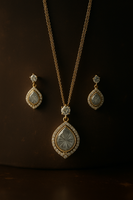 Long Chains with Pendants & Earring